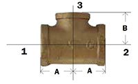 Reducing Tee Bronze Diagram